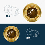 SUNGATOR 20-Pack Push Coupling Plumbing Fittings Set, Brass
