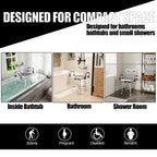 360° Swivel Shower Chair for Elderly and Disabled 400lbs Heavy Duty Bathing Transfer Stool with Armrests & Backrest Adjustable Height Bath Chair for Inside Shower Standard Bathrooms & Bathtubs Gray
