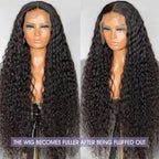 Lemoda 13x6 Full Lace Frontal Virgin Human Hair Wigs 210% Water Wave 13x6 HD Full Lace Frontal Wigs 26Inch Deep Wave Human Hair Wig Wet and Wavy Wig Pre Plucked With Natural Hairline