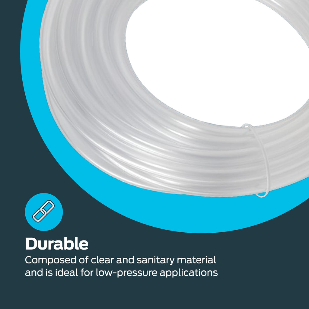 Eastman 5/8 Inch ID (3/4 Inch OD) PVC Clear Vinyl Tubing, 10 Foot Length, 98570