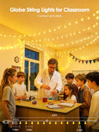 Connectable 43FT 100LED Globe String Lights Indoor, Fairy Lights Plug in