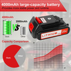 ANTOOLOCKER 20v Battery for Black+ Decker: 4.0 ah Replacement 20 Volt Max Batteries Compatible with LBXR20 LBXR2020 LBX20 LBXR2520 LB2XR20 - Extended Runtime for Cordless Power Tools Drill 2 Pack