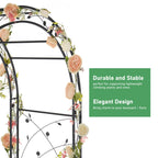 VINGLI Garden Arbor, Arch for Wedding Ceremony Party, Christmas Garden Decor Steel Garden Trellis for Plant Climbing, Pergola for Garden, Backyard, Lawn (Black-59x84)