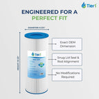 Tier1 Spa Filter Cartridge Replacement for Jacuzzi J300 & J400 – 2 Pack | Compatible with 6541-383, PJW60TL-OT-F2S, 6CH-961 | 15-1/2" x 6-3/4" | Trilobal Fabric | Washable & Reusable | High Flow