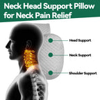 MABOZOO Neck Pillows for Recliners with Pocket,Headrest Cushion for Neck Pain Relief and Cervical Support,Recliner Head Pillow for Side Sleeping at Home, Office or Traveling (Grey & White)