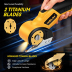 2026 New 3000mAh Cardboard Box Cutter with 2 Titanium Blades, Cordless Electric Scissors with Safety Lock & LED Light, Storage Box, 300RPM, 4V, Cutter for Fabric Carpet Carton Plastic Leather Cloth