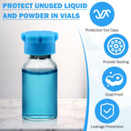 3ml Glass Vial Caps, Peptide Vial Caps, Silicone Protective Caps for 1ml 2ml 3ml Glass Vials, Reusable Vial Covers for Peptide Storage and Vial Boxes (16Pcs / 8Colors)