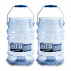 San Jamar Saf-T-Ice Ice Tote with Ice Machine Hanger for Bars, Restaurants, Kitchens, and Fast Food, Polycarbonate, 6 Gallons, Blue, (Pack of 2)