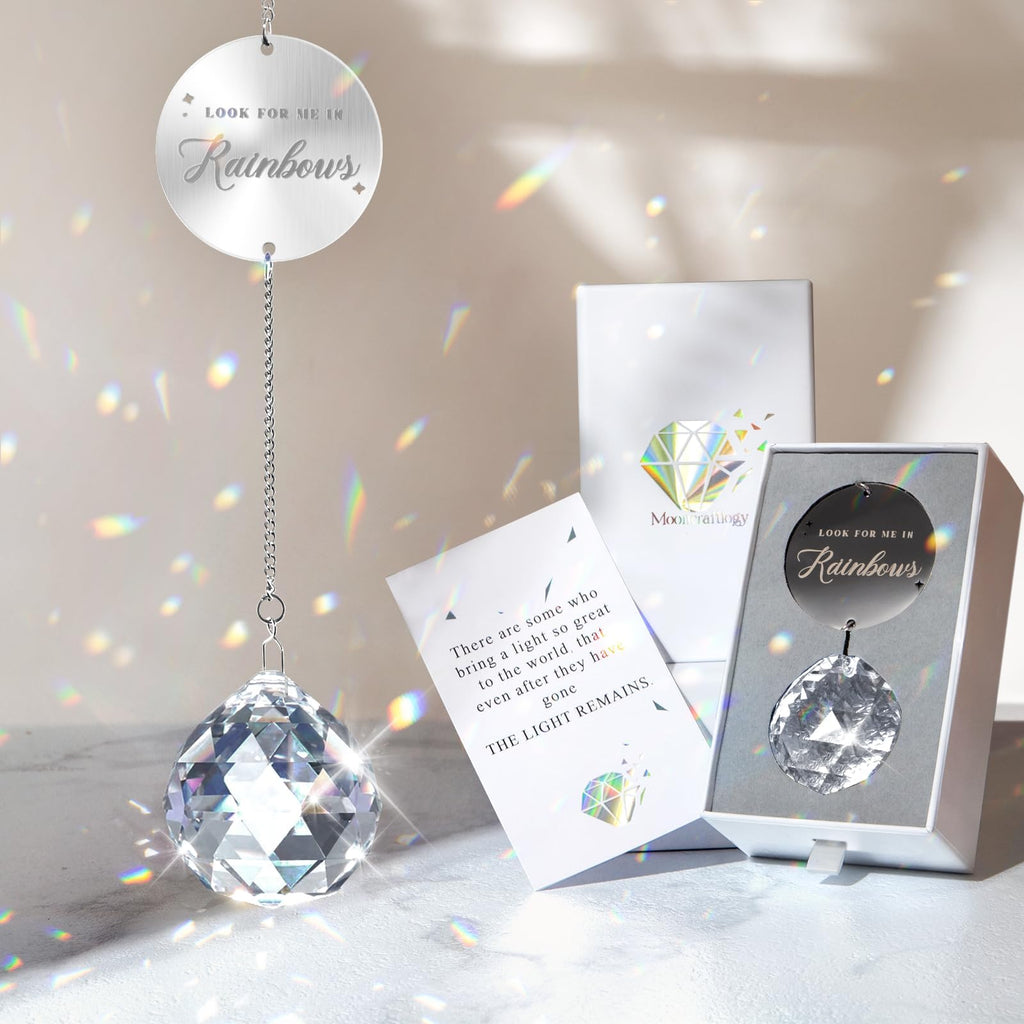 Mooncraftlogy Memorial Gift for Loss of Loved One, Light Crystal Suncatcher