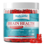 HOLLEGEND Brain Supplement Gummies, Choline + Phosphatidylserine + Lion’s Mane & Vitamins,16-in-1 Brain Supplement for Memory and Focus Support, Adults & Kids, Vegan, Sugar Free, Organic, 60 Chewables