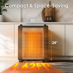Air Choice 1500W Convection Heater, Mica Infrared Space Heater for Large Room, Thermostat, Remote, 12H Timer, Child Lock, Overheat & Tip-Over Protection, Eco, Portable Heater for Bedroom Office Garage