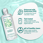 Biotrue Contact Solution, Multi-Purpose Solution with Lens Case, Cleans, Conditions, Hydrates, Disinfects, Removes Protein, Dirt & Debris, Contact Lens Cleaner & Storage, 10 Fl Oz (Pack of 1)