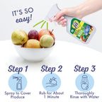 FIT Organic Fruit and Vegetable Wash Spray – USDA Certified Organic & Kosher Produce Cleaner – Removes 98% Pesticides, Waxes & Contaminants–Family & Pet Safe, Natural & Chemical-Free–12 Fl Oz (2-Pack)