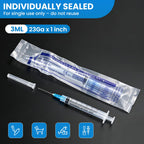 3ml 23G 1Inch Industrial Liquid Dispenser, Precision Fine Tip, Individually Wrapped, for Adhesive, Lubricant, Ink & Lab Transfer, 32 Pack