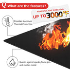 Matace Welding Blanket Fireproof 40x40 Inch Carbon Felt Soldering Mat & Pad, 5mm Flame Retardant Fabric, Heat Shield for Brazing, Automotive Repair, Grill & Smoker, HVAC Plumbing, Black