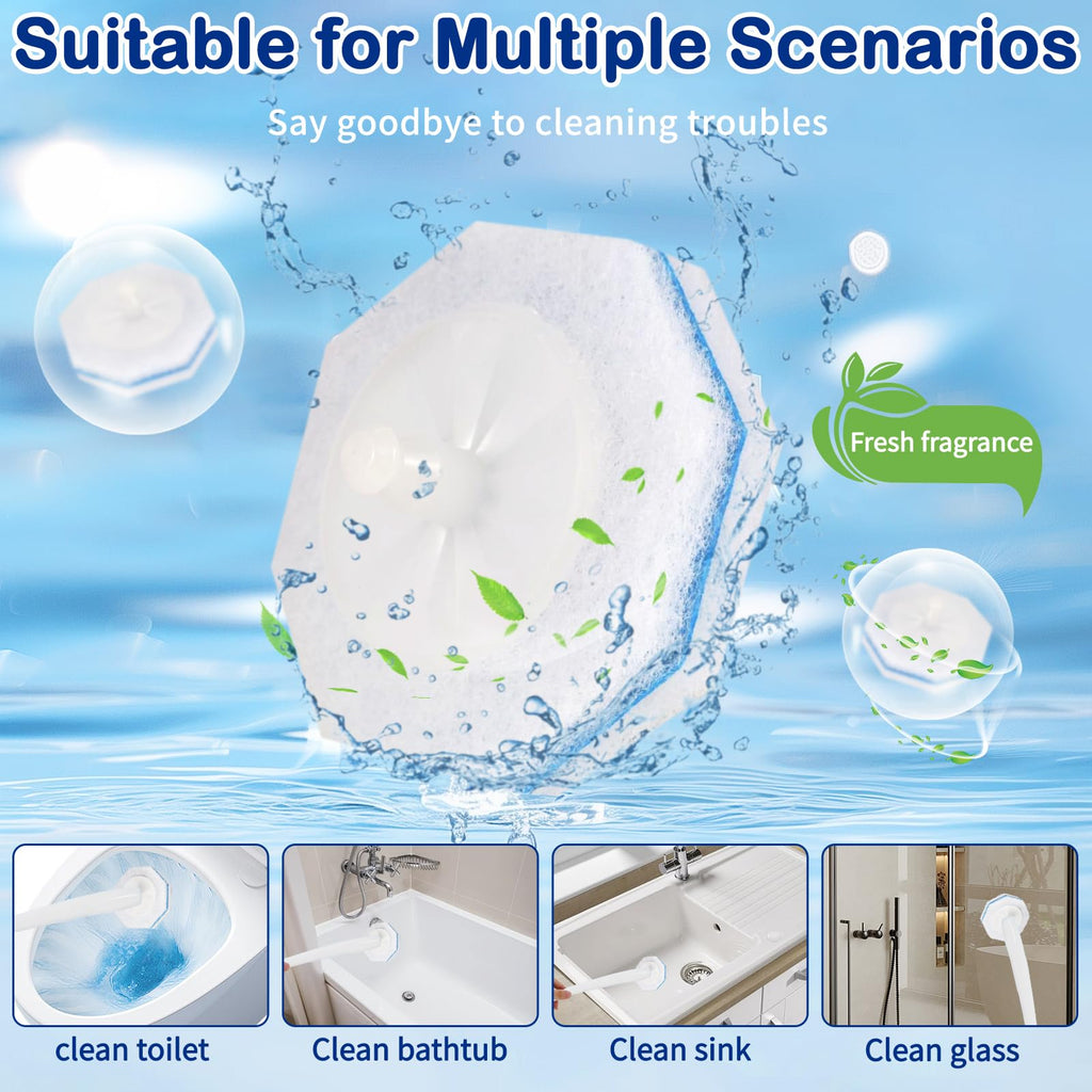 100 Count Toilet Wand Refills for Clorox Toilet Wand - Disposable Toilet Brush Refills, Replacement Heads for Clorox Toilet Wand Refills, 5X Cleaning Power | 360° Efficient Cleaning | No Falling Apart