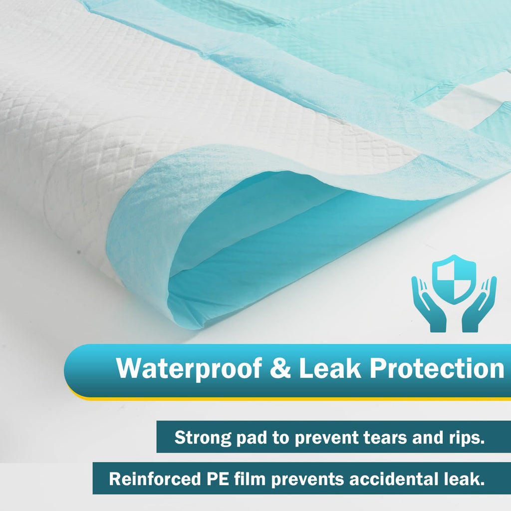 SOFYFINE Bed Pads with Adhesive Strip 30"x36" Thicken Elderly Adults Incontinence Underpads Disposable,Heavy Duty Absorbent Chucks Waterproof,XL Extra Large Puppy Pee Training Pad[10 Pads]