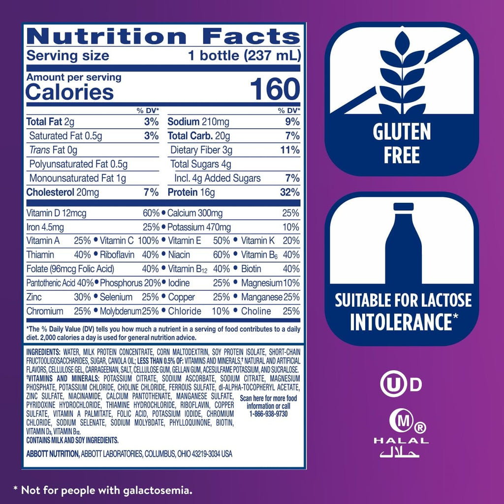 Ensure High Protein Bottled Vanilla Nutrition Shake with Fiber, Ready to Drink, 16g Protein and 27 Vitamins and Minerals, 8 fl oz, 24 Pack