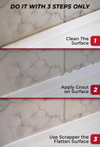 Tile Grout Repair, White 8.8 oz/250gr. Fast Drying Grout Repair Kit, Grout Filler Tube Repair Kit, Tile Grout Paint, Grout Sealer Restore and Renew Bathroom Floor, Tile Gaps, Joints, Lines