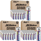 ACDelco 24-Count Double AA Batteries, Maximum Power Super Alkaline Battery for Home and Office, 10-Year Shelf Life, Reclosable Packaging (Pack of 3)