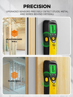 Mecurate 5-in-1 Stud Finder with LCD Display, Wall Scanner for Studs, Metal, AC Wires Detection, Lightweight & Durable, Perfect for Homeowners & DIY Projects (Yellow)
