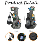 SAMPU CRAFT 12.3 Inch Dinosaur Garden Gnome Statue with Solar Lantern