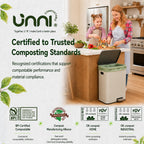 UNNI Compostable Trash Bags, 8 Gallon / 30 Liter, 50 Count, Extra Thick 0.85 mil Medium Kitchen Food Scrap Bin Liners, Certified by BPI, CMA & OK compost HOME, Meets the ASTM D6400 Standard
