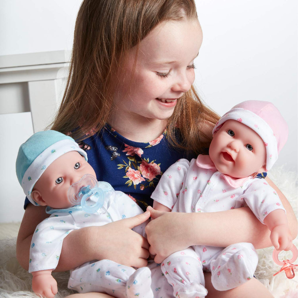 JC Toys - La Baby | Caucasian 16-inch Medium Soft Body Baby Doll | Washable | Removable Pink Outfit w/Hat and Pacifier | for Children 12 Months +