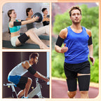 Shyyween 4 Pcs Thigh Wraps & Arm Trimmers Set Thigh and Arm Sweat Bands Slimmer Leg Wrap Compression for Weight Loss(Black and Blue)