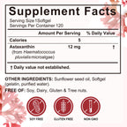 Xaarty 2Pack Premium Astaxanthin 12mg, Natural Antioxidant Supplement for Eye, Joint, Skin Health,Microalgae Source, 4 Month Supply | Supports Internal Circulation, 240 Softgels