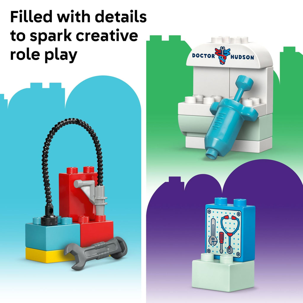 LEGO DUPLO Disney and Pixar Cars McQueen’s Visit to Doc’s Garage - Lightning McQueen Cars Toy for Preschool Boys and Girls 2+ - Pretend Play and Sensory Toddler Toy - Gift Idea for Birthdays - 10456