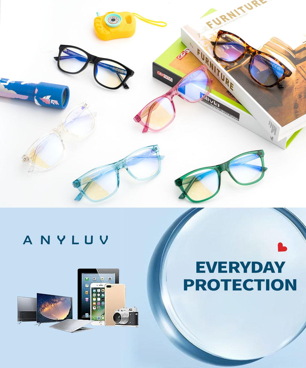 ANYLUV Blue Light Glasses for Kids, Youth Protection Glasses for Gaming, Teen Blue Light Glasses Reduce Eye Strain
