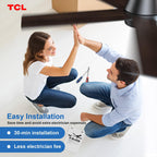TCL 52" Ceiling Fan with Lights, Black Flush Mount Ceiling Fans with Remote Control, 6 Speeds DC Reversible, Dimmable, Noiseless, Low Profile Ceiling Fans for Bedroom