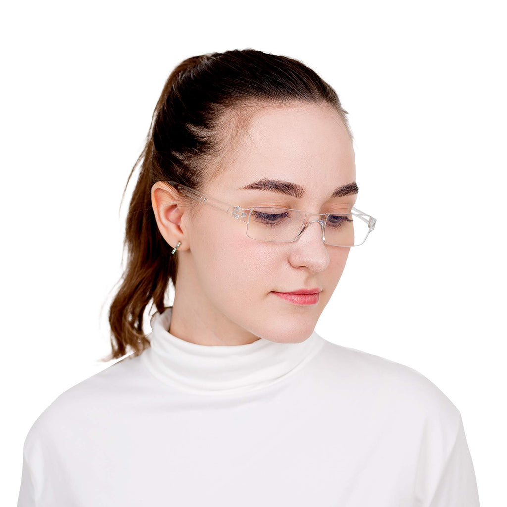 LifeArt Blue Light Blocking Reading Glasses, 2 or 4-Pack Men’s and Women’s Rectangular Frame, Anti-Reflective Lenses, +2.00Magnifaction