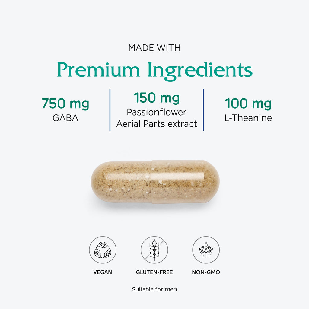 Vitanica, GABA Ease, Calming Support, Vegan, 60 Capsules