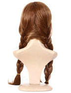 ANOGOL Brown Pigtails Princess Wig for Women Braided Brown Cosplay Wigs