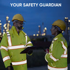 TICONN Reflective Rain Coat, Waterproof Hi Vis Safety Rain Jacket, Heavy Duty ANSI Class 3 High Visibility Trench Coat (XL)