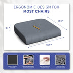 ComfySure Seat Cushion Extra Large - Firm Memory Foam Chair Pad for Recliner, Wheelchair, Office Chair, Stadium, Bleacher, Car, Floor, Patio Furniture, Bariatric Overweight Users 19”x17”x3”