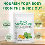 2 Pack Oil of Oregano Softgels, Oregano Oil Capsules, 165mg Carvacrol, 2 in 1 Formulated Oil of Oregano with Black Seed Oil 200mg, Oregano Oil Supplement Capsules
