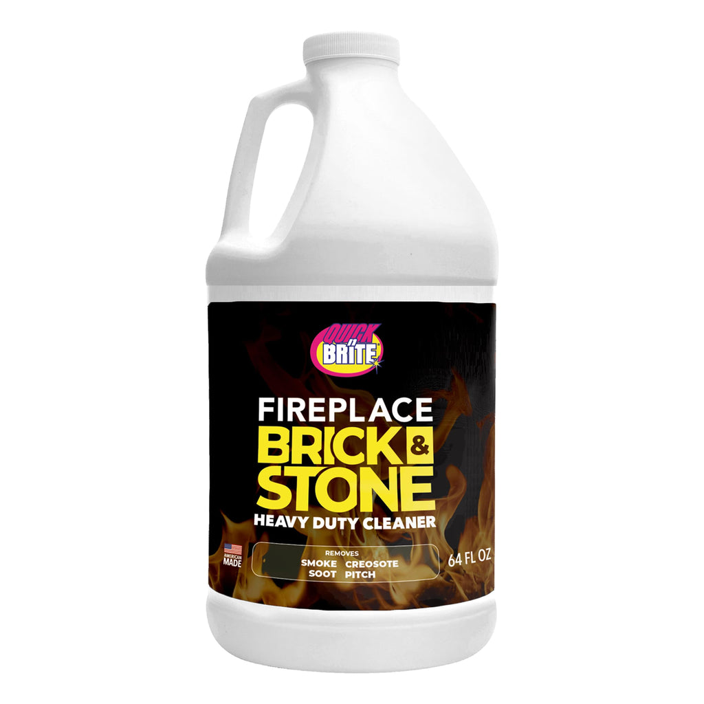 Quick 'n Brite Fireplace Gel Cleaner for Brick, Stone, Rock, Tile, and Marble, Nonabrasive Fireplace Cleaner, Made in the USA, 64oz