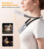 Gritin Book Light, Eye Caring 4-Color&5-Brightness Neck Light Reading Light