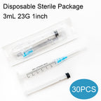Careach 30 Packs 3mL Syringe with Needle 23 Gauge 1inch