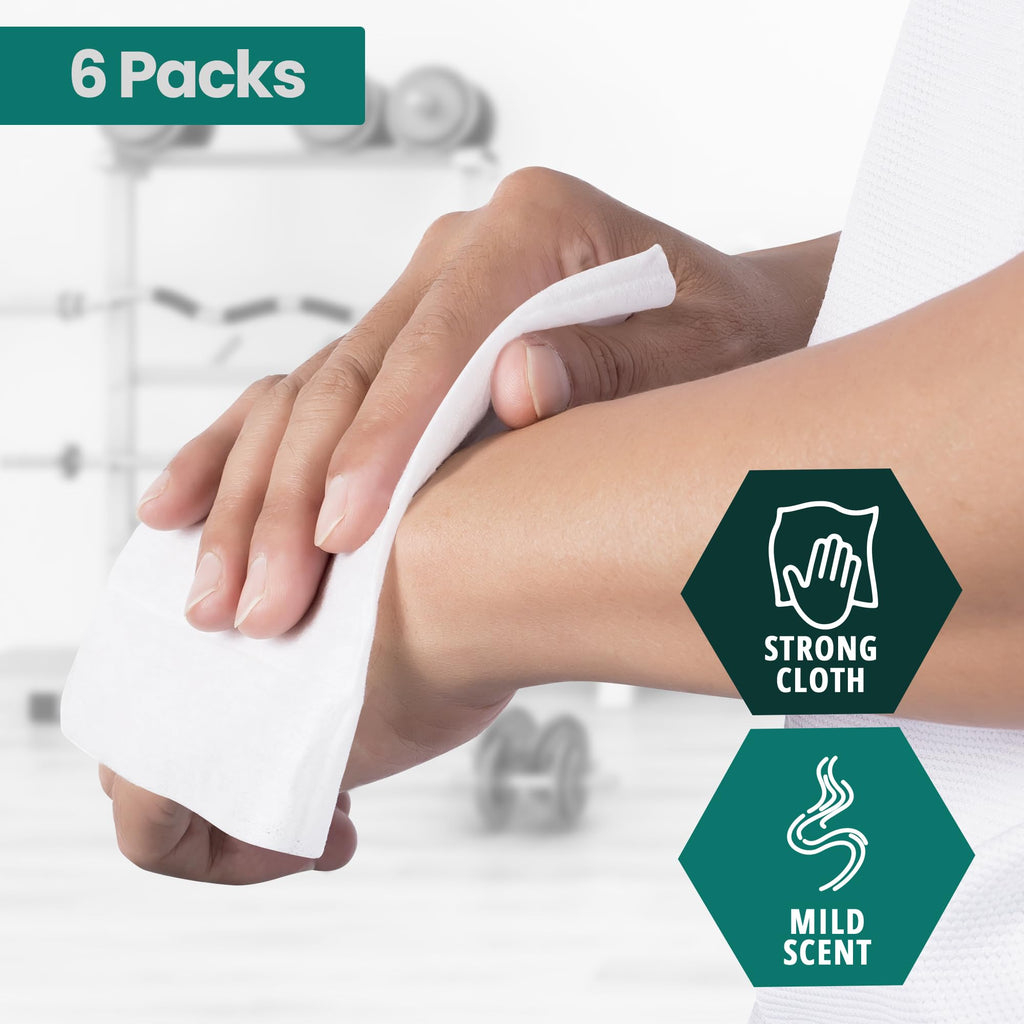 MED PRIDE Extra Soft XL Premoistened Disposable Adult Washcloths 8” X 12” Bath Wipes for Sensitive Skin with Aloe Vera, Case of 480 (80ct, Pack of 6)