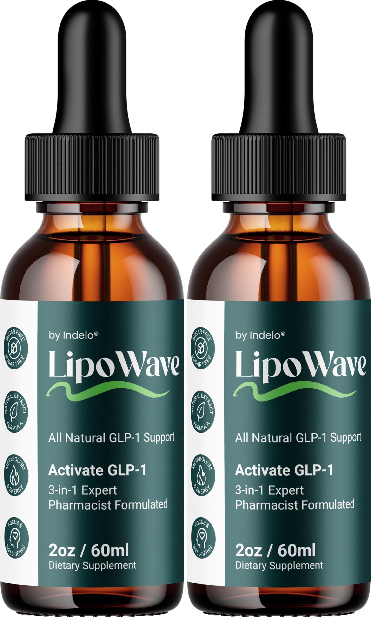 LipoWave Drops – Natural Liquid Dietary Blend for Daily Health Support (2 Bottle - 2 Month Supply)