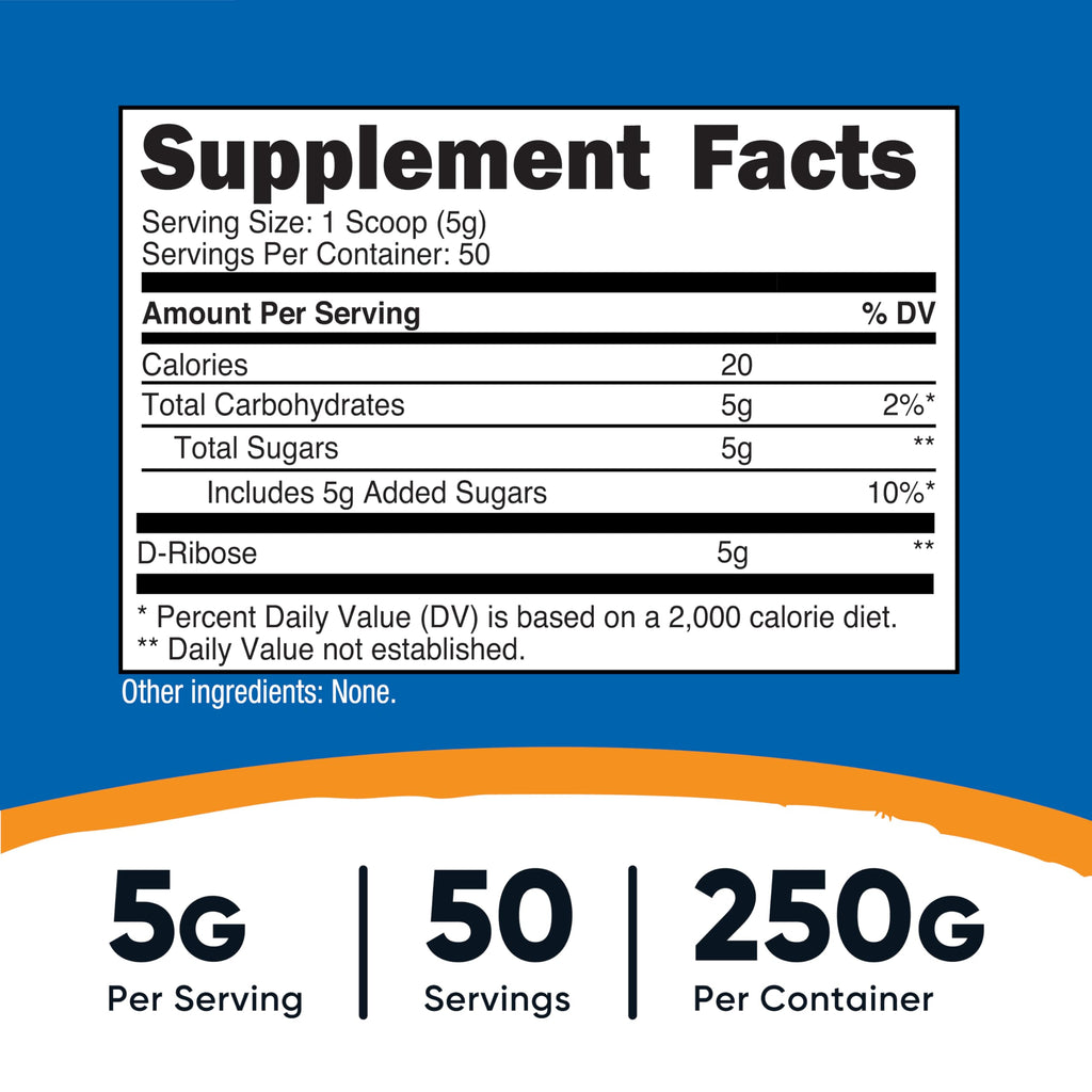 Nutricost D-Ribose Powder (250 Grams)