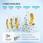 Rvhouse 3M 1600T Double Sided Tape, PE Foam Tape 0.5" x 18 Ft White Removable Strong Adhesive No Residue for RV Picture Hanging, Posters Frames Wall Decor Indoor & Outdoor Use(2 Pack)