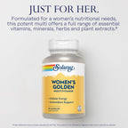 SOLARAY Women's Golden Multivitamin Supplement - Daily Wellness Vitamins for Women, Nutrient Rich, Cellular Energy Support Caps, Complex with Vitamins A, C, D, & E, Biotin, Calcium & More- 90 Capsules