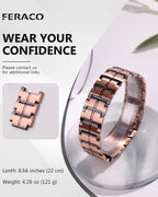 Feraco Copper Bracelet for Men 3X Strength,Magnetic Therapy Bracelet Copper Jewelry with Powerful 3800 Gauss Magnets