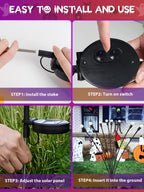 6 Pack Halloween Decorations Outdoor Solar Firefly Lights Orange Purple