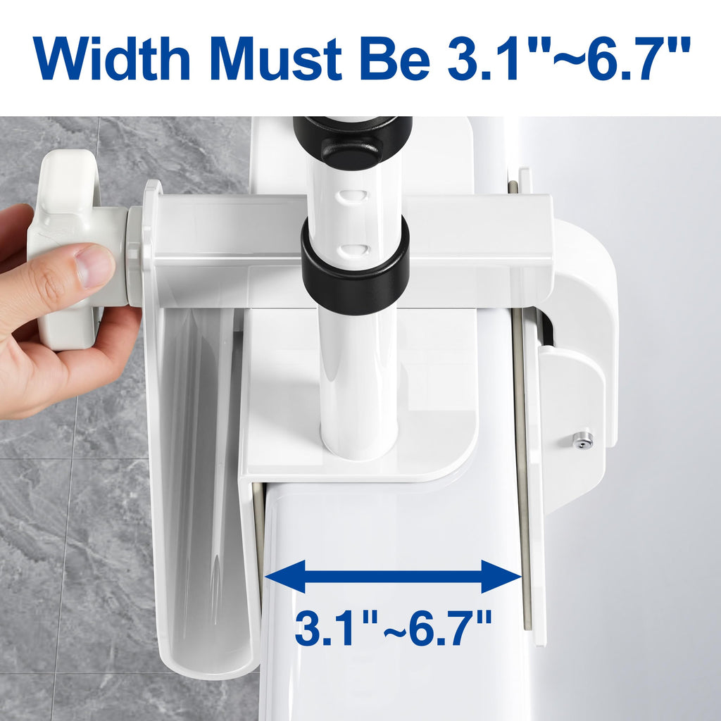 Adjustable Bathtub Safety Rail with Double Grip, 14–18 Inch Height Shower Grab Bar for Seniors, Elderly & Disabled, Non-Slip Tub Side Bar Clamp for Bathroom Support